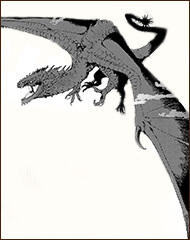 戦っている竜のイラスト