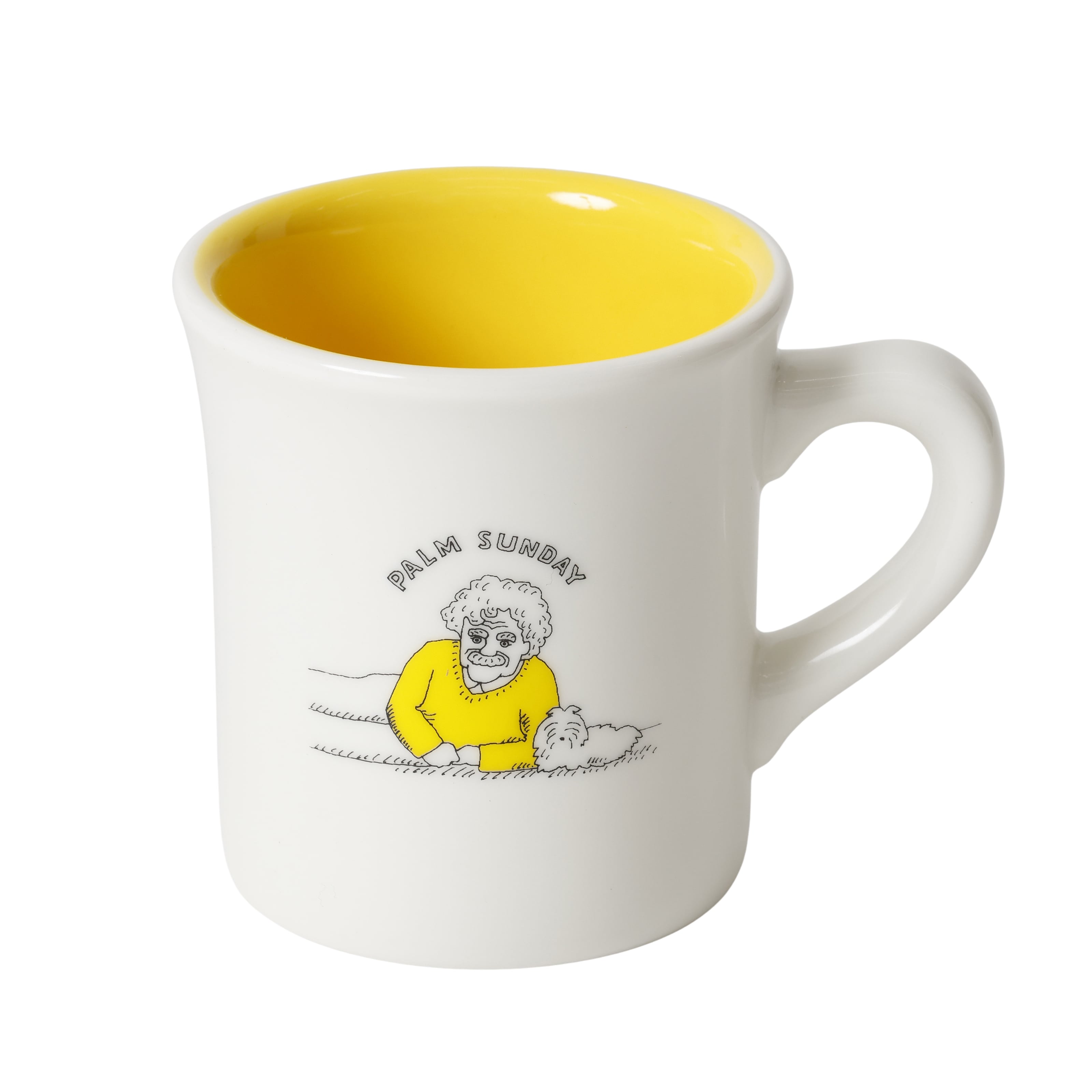 マグカップ　カート・ヴォネガット　パームサンデー　ホワイト／イエロー　280ml　日本製