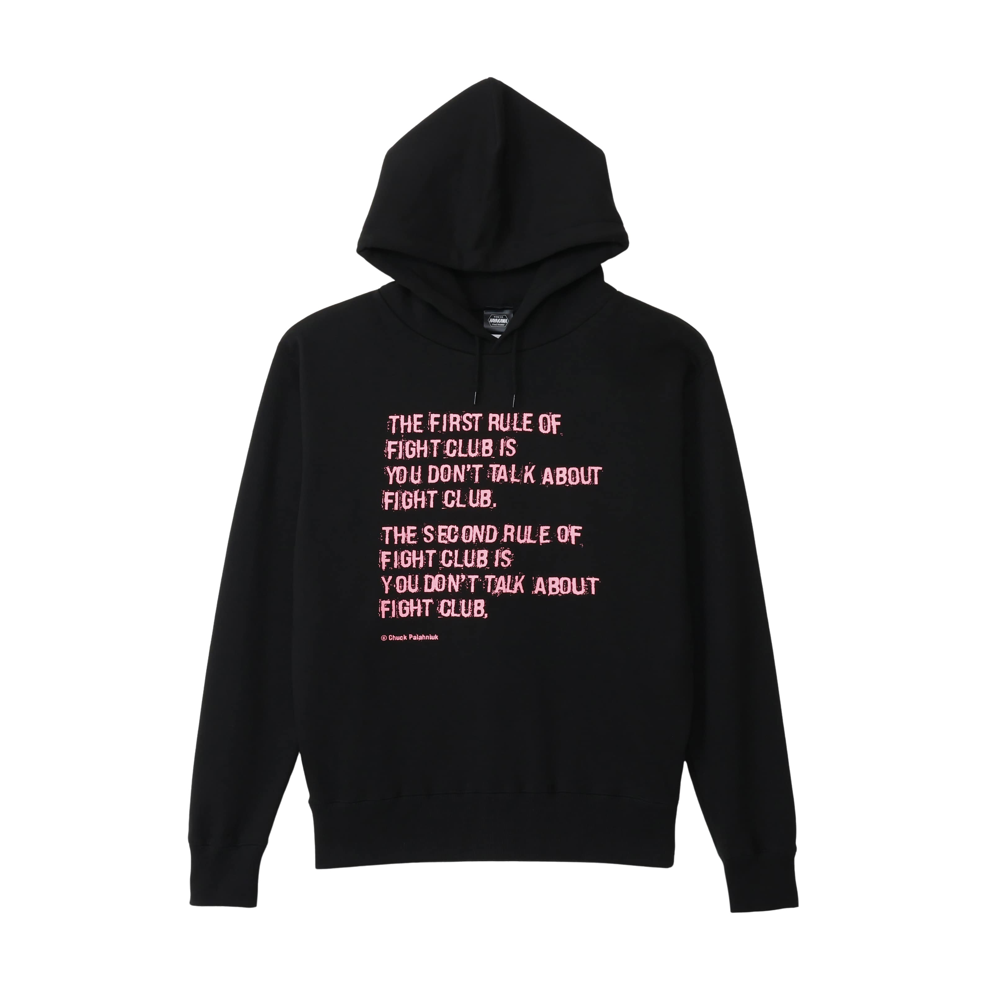 パーカー チャック・パラニューク ドント・トーク・アバウト・ファイト・クラブ ポケットレス ブラック