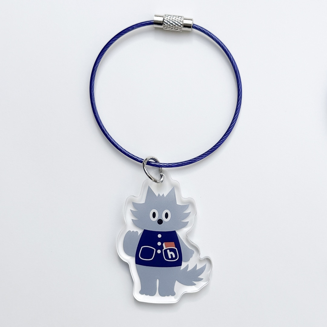 【5月7日より販売開始】早川書房公式キャラクター「めくるふ」グッズ　ワイヤーアクリルキーホルダー　「はじめまして　めくるふ