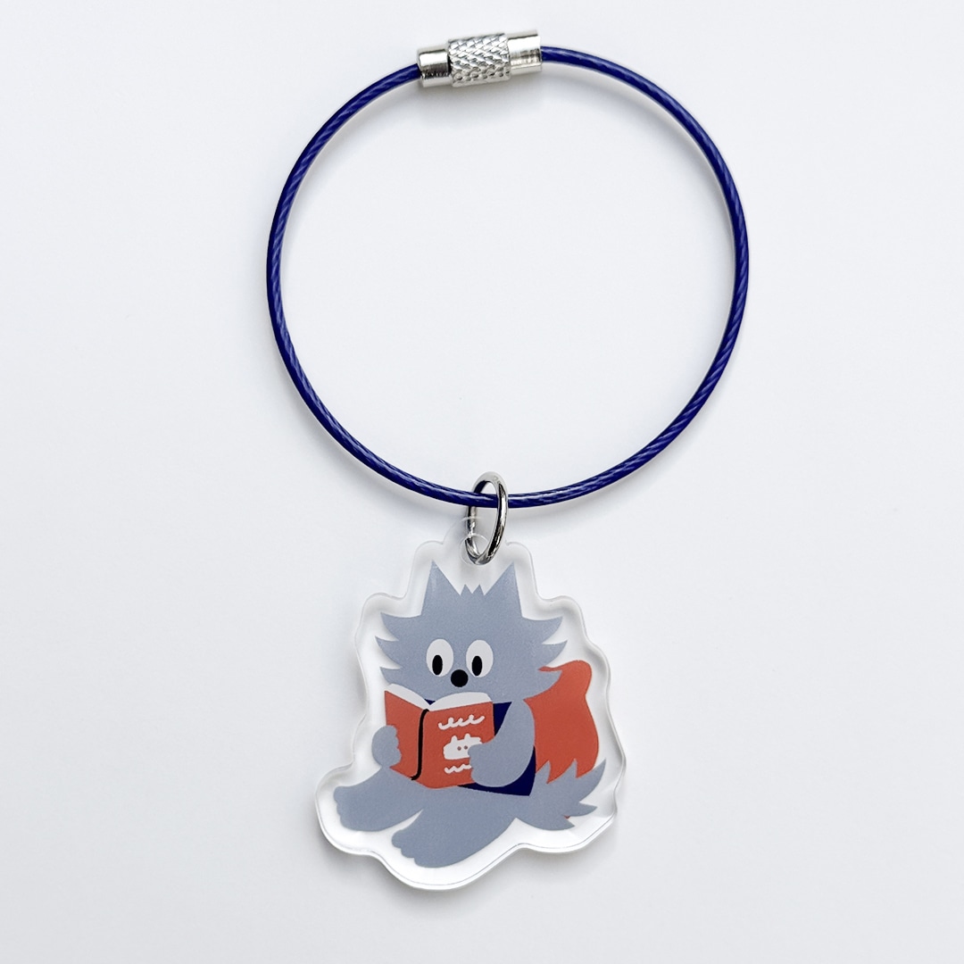 【5月7日より販売開始】早川書房公式キャラクター「めくるふ」グッズ　ワイヤーアクリルキーホルダー　「まったり読書　めくるふ」